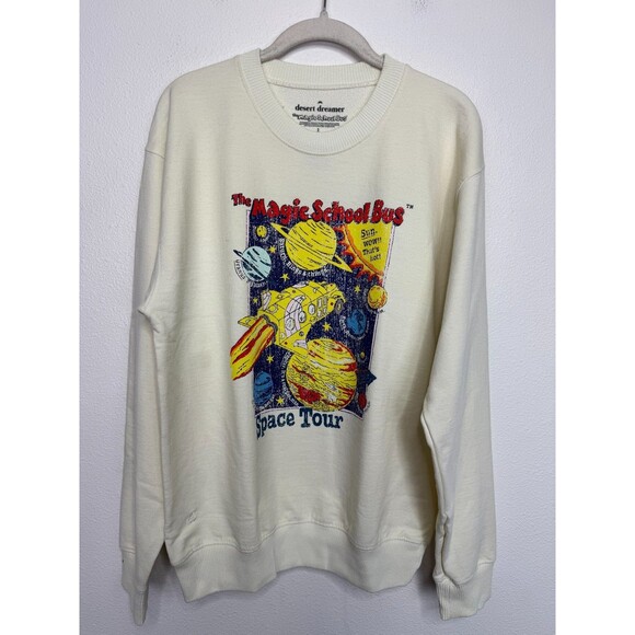 Urban Outfitters Large Desert Dreamer Magic School Bus Sweatshirt Cream NWT - Picture 1 of 9
